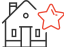 Icon of house with star